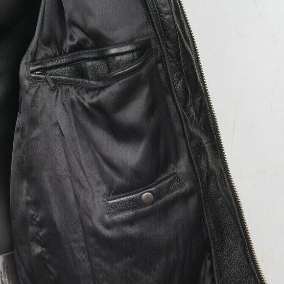 M Julian MJ 79 Wilsons Leather Black Pebbled Leather Full Zip Jacket Mens L - Picture 6 of 8